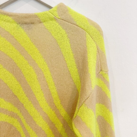 TNA Mohair Blend Utica Button Up Animal Print Cardigan Sweater Top Winter Small - Picture 9 of 11